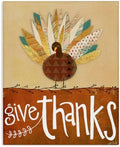 Stupell Industries 'Give Thanks Phrase Patterned Feathers Wild'| Canvas Art by StupellIndustries