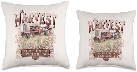 Christian Thanksgiving The Harvest is Plentiful Trendy Fall Throw Pillow - Image 3