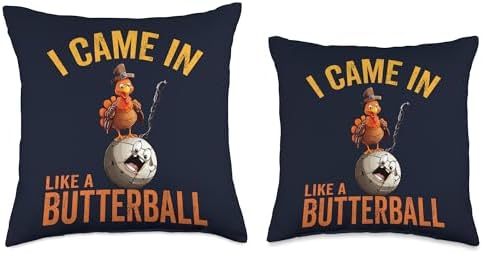 Butterball Turkey Thanksgiving Gift Store I Came in Like A Butterball Thanksgiving Turkey Women Men Throw Pillow, 16x16, Multicolor - Image 3