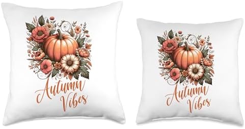 Vintage Autumn Vibes Women Pumpkin Fall Thanksgiving Retro Throw Pillow - Image 3