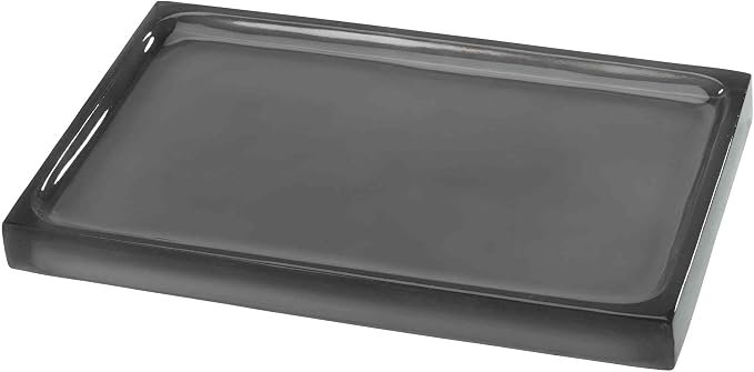 Avanti Linens - Decorative Tray, Clear Resin Tray with Painted Interior, Pefect for Parties & Gatherings, Modern Home Decor (Soho Collection, Smoke)