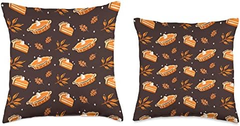 Halloween Pumpkin Pie Thanksgiving Fall Leaves Throw Pillow - Image 3