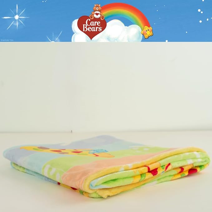 Care Bears Nostalgic Pizza Bedding Super Soft Cozy Plush Throw, 46 in x 60 in, (Officially Licensed Product) by Franco Collectibles