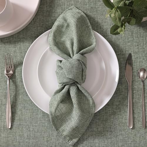 Laura Ashley Harper Set of 6 Napkins, 18" x 18", Sage - Image 3