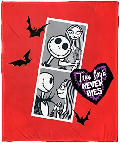 NORTHWEST Nightmare Before Christmas Silk Touch Throw Blanket, 50" x 60", True Love Photos