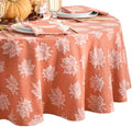 Falling Leaves Jacquard Tablecloth, Sienna - 70" W x 70" L Round by ElreneHomeFashions