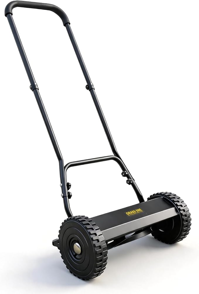 14-Inch Reel Lawn Mower, 5-Blade Manual Push Grass Cutter | 5 Cutting Heights, Durable 65Mn Steel Blades, Quiet Eco-Friendly Operation, Suitable For Small Yard