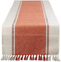 DII Dobby Stripe Table Runner, 13x72 Burnt Orange & Cream Background by DII