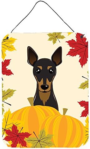 Caroline's Treasures BB2046DS1216 Min Pin Thanksgiving Wall or Door Hanging Prints Aluminum Metal Sign Kitchen Wall Bar Bathroom Plaque Home Decor Front Door Plaque, 12x16, Multicolor by CarolinesTreasures