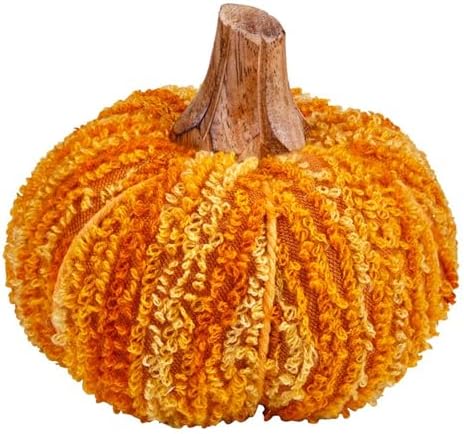 47th & Main Fall Décor Fabric Pumpkin Tabletop Mantel Shelf Thanksgiving Halloween Decorations for Home, Large, Golden Harvest - Image 2