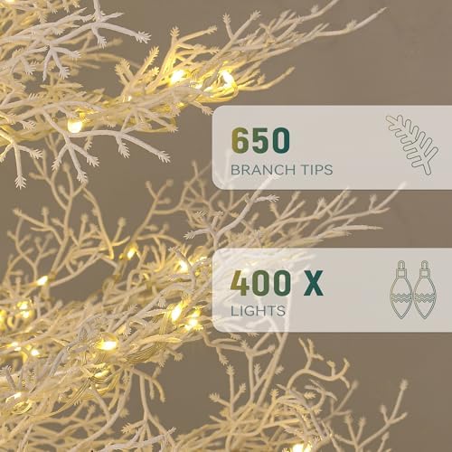 YITAHOME 7.5ft Prelit Birch Tree White Aspen Fir Christmas Tree with Remote - Image 3