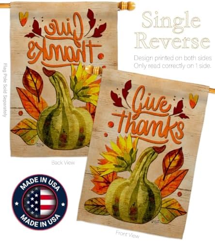 Fall Banner Wall Hanging Home Indoor Porch Dorm Bedroom Residential Flag Outdoor Tapestry Poster Signs Blue Pumpkins Squash Giving Room Decor, Thanksgiving Gifts Made in USA - Image 3