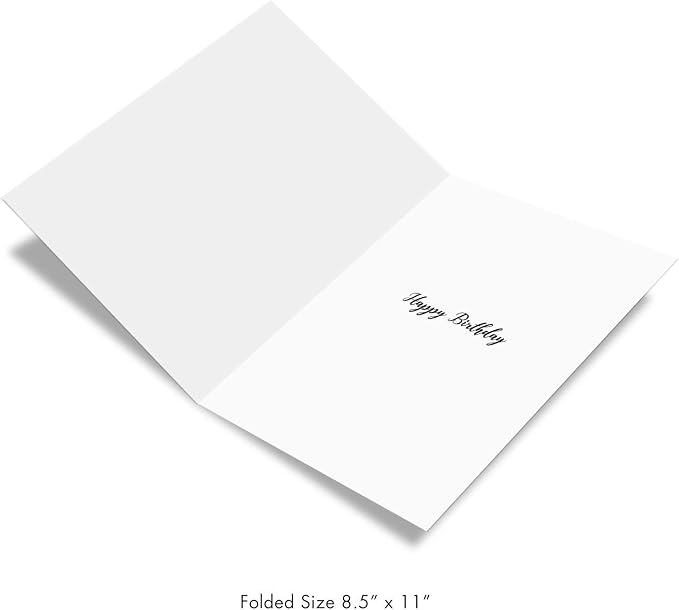 The Best Card Company - 4 Birthday Cards Bulk Bundle (8.5 x 11 Inch) - Jumbo Greeting Cards w/Envelopes - From a Group