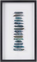 INK+IVY Cerulean Stones Wall Décor Natural Agate, Glass Framed Art for Living Room Entryway Home Accent, Ready to Hang Bedroom Decoration, 13.78" W x 23.62" H, Blue