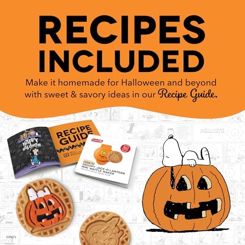Peanuts x Dash Snoopy Jack-O-Lantern Mini Waffle Maker, Ceramic, Orange - Image 6