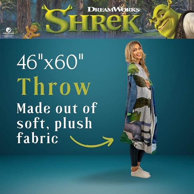 Collectibles Shrek Donkey Bedding Super Soft Micro Raschel Throw, 46 in x 60 in, (Officially Licensed Product) by Franco