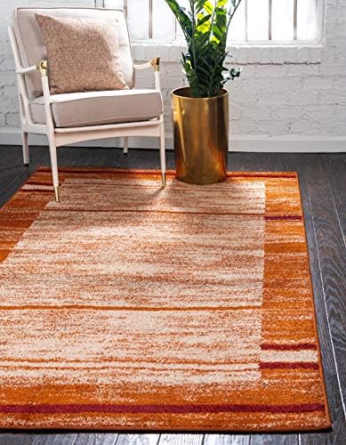 Unique Loom Autumn Collection Modern Contemporary Casual Abstract Area Rug (Beige/ Terracotta Rustic, 2 x 3 ft Rectangular) by UniqueLoom