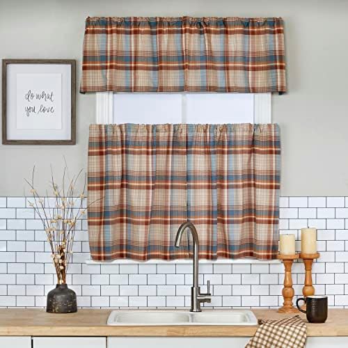 SKL Home Amber Plaid Tier Pair (2-Pack), Curtain, 24", Multi - Image 4