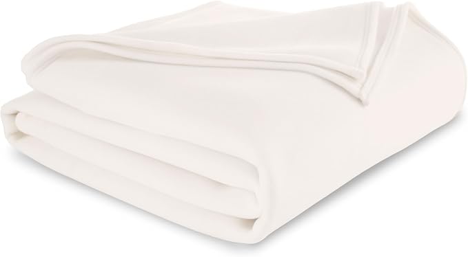 Vellux 1B07039 Original Insulating Core Hotel Style Solid blanket Machine Washable Soft Cozy Warm Pet Friendly Bed Sofa Blankets, King, Ivory