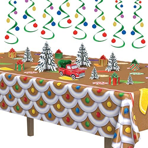 Beistle Gingerbread House Tablecovers, 54” x 108”, 2 Pieces – Plastic Table Cloth, Rectangular Tablecloth, Table Covers for Party, Gingerbread Party Supplies, Christmas Decorations - Image 3