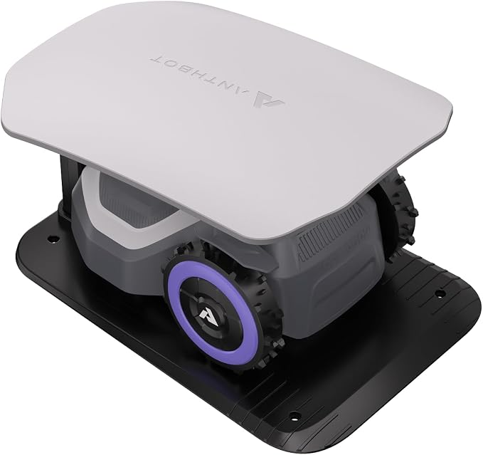 ANTHBOT M5 Robot Lawn Mower with Garage,RTK+NRTK Navigation Perimeter Wire Free 1/8 Acre, Vision Obstacle Avoidance Robotic Lawnmower with Automatic Mapping Zone Division, 45% Slope, App Control