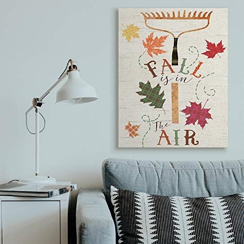 Fall Garden Rake Rustic Plaid, 36 x 48 Inch Canvas Wall Art - Image 3