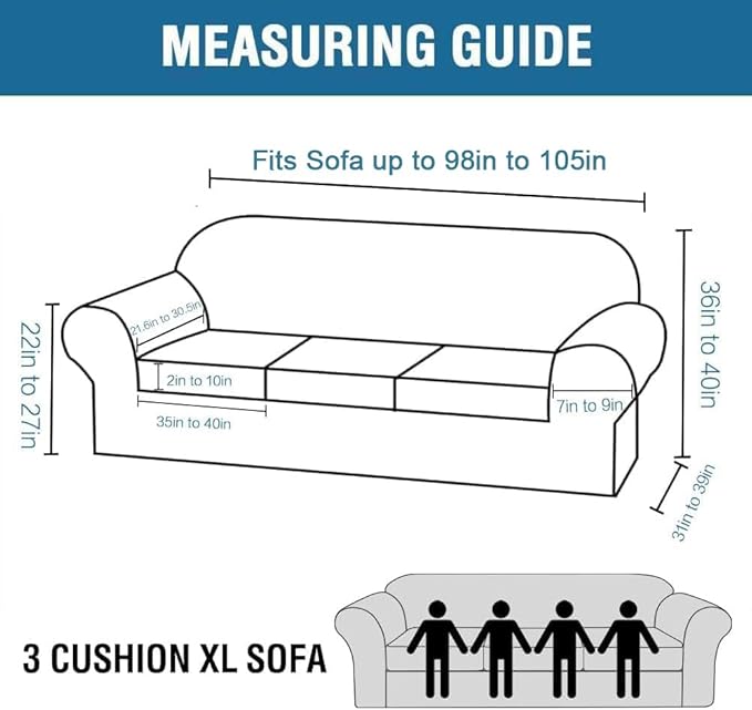 H.VERSAILTEX Velvet Plush 4 Piece High Stretch Sofa Slipcover Cover Furniture Protector Form Fit Thick Velvet Extra Large Sofa Cover for 3 Cushion Couch Width Up to 105 Inch (XL Sofa, Camel)