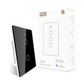 MOES ZigBee Smart Touch Wall Light Switch,Requires Tuya ZigBee Hub,No Neutral Wire/N+L Wiring,No Capacitor,Smart Life Tuya 2/3 Way Remote Control, Work with Alexa Google Home, 2MQTT,2 Gang Black