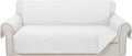 Reversible Sofa Covers Couch Cover Furniture Protector for Dogs Elastic Straps Water Resistant(Sofa,White/White)