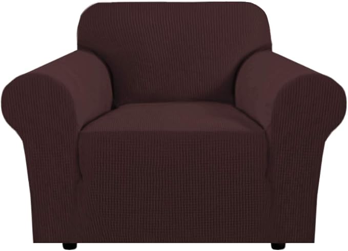 H.VERSAILTEX Armchair Cover High Stretch Sofa Slipcover 1 Piece Couch Covers for Sofa Durable Spandex Fabric Non Skid Machine Washable(Armchair 31"-40", Chocolate)