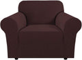 H.VERSAILTEX Armchair Cover High Stretch Sofa Slipcover 1 Piece Couch Covers for Sofa Durable Spandex Fabric Non Skid Machine Washable(Armchair 31"-40", Chocolate)