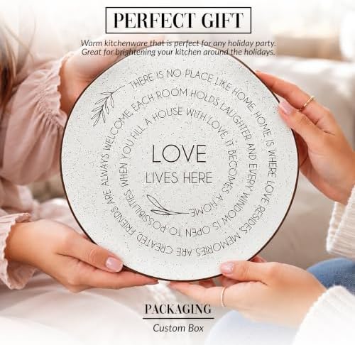 Pavilion Gift Company - Love Lives Here - 10.5" Serving Tray Platter Plate Thanksgiving Fall Serveware Friendship Family Housewarming Apartmentwarming - Image 3