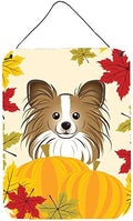 Caroline's Treasures BB2054DS1216 Papillon Thanksgiving Wall or Door Hanging Prints Aluminum Metal Sign Kitchen Wall Bar Bathroom Plaque Home Decor Front Door Plaque, 12x16, Multicolor by CarolinesTreasures