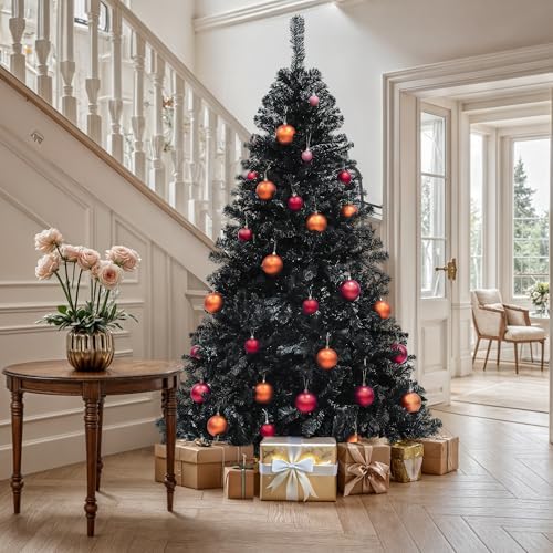 YITAHOME 7.5ft Black Artificial Christmas Tree Halloween Spruce by YITAHOME