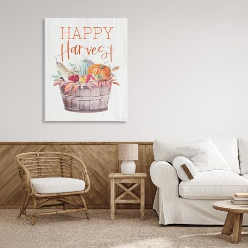 Happy Harvest Rustic Basket, 30 x 40 Inch Canvas Wall Art - Image 3
