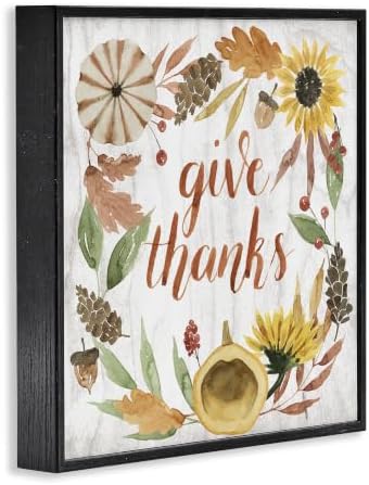 Whimsical Harvest Gratitude Typography, 12 x 12 Inch Framed Giclée Print - Image 2