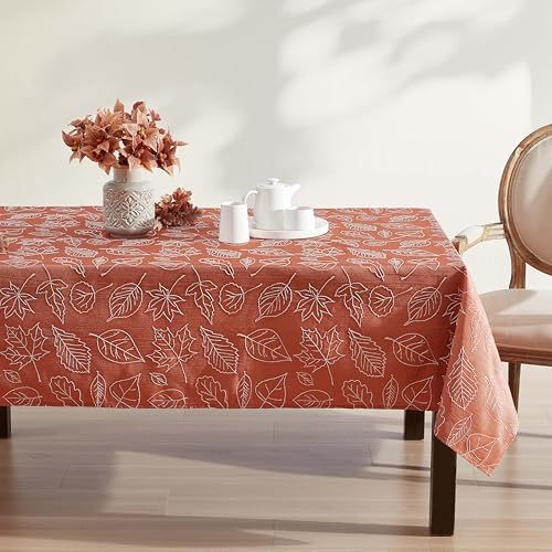 Laura Ashley Raised Embroidered Tablecloth, 60" x 102", Maple Spice - Image 2
