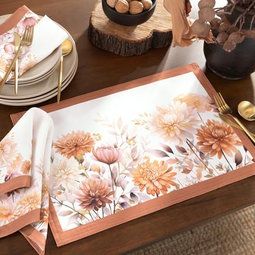 Autumn Blooms Napkins, Set of 4, Multicolor - 17" W x 17" L - Image 2