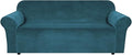 H.VERSAILTEX Stretch Velvet Sofa Covers Large Couch Covers Sofa Slipcovers Furniture Protector Soft with Non Slip Elastic Bottom, Feature Thick Comfy Rich Velour (Extra Wide Sofa 98"-105", Deep Teal)