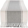 DII Dobby Stripe Table Runner, 13x72 Cool Gray & Cream Background by DII