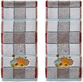SKL Home Autumn/Fall Pumpkins 100% Cotton Embroidered Jacquard 2pc Hand Towel Set, Decorative for Bath/Kitchen/Bar & Gift, Gray by SKLHomebySaturdayKnightLtd