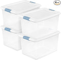Sterilite Latching Box with Lids for Home and Office, 64 Quart, 4-Pack | Heavy-Duty and Stackable Plastic Containers with Latches for Closet, Cabinet, Bedroom, Bathroom and Dorm Room Organization