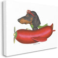 Stupell Industries Dachshund Flying in Weenie, 36 x 48 Inch Canvas Wall Art | Stupell Industries | 48 x 36 Inches, Easy to Hang and Sturdy, Made in USA, by Danny Gordan