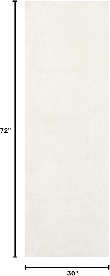 nuLOOM Loni Off White Solid Washable Runner Rug, 2' x 6'