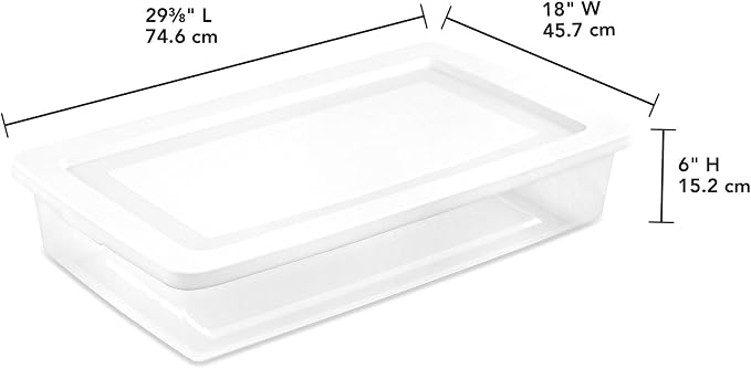 Sterilite 12-Pack 41 Quart Storage Box, Stackable Clear Plastic Bins with Snap-On Lids - Heavy-Duty Organizing Containers for Closet, Bathroom, and Office