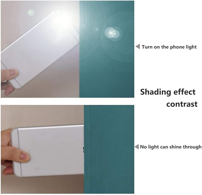 NICETOWN 100% Blackout Curtains 45 inches Long, Sea Teal, 1 Pair, 42 inches Width Each Panel, 2 Thick Layers Completely Blackout Window Treatment Thermal Insulated Lined Drapes for Small Window