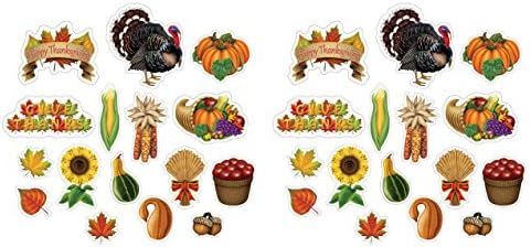 Beistle Thanksgiving Cutouts 32 Piece, 4.5"- 13.25", Multicolored by Beistle