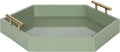 Kate and Laurel Lipton Modern Hexagon Tray; 18 x 18; Sage Green with Gold Handles; Midcentury Decorative Serving Tray for Storage and Display in Living Room Decor Scheme