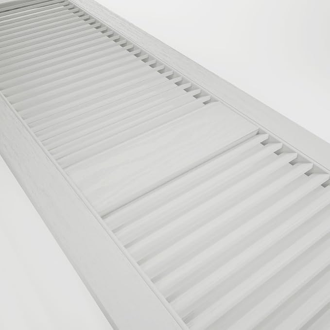 Ekena Millwork Lifetime Vinyl LL1S14X06400WH Standard Cathedral Top Center Mullion, Open Louver Vinyl Shutters, w/Installation Shutter-Lok's & Matching Screws (Per Pair), 14 1/2"W x 64"H, White