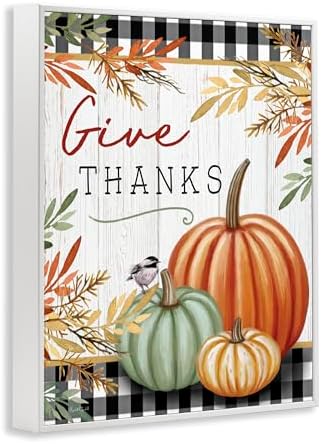 Thanksgiving Gingham Pumpkin, 16 x 20 Inch Framed Giclée Print - Image 2